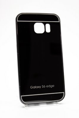 16-516 Galaxy S6 Edge Защитная крышка пластиковая с металич. бампером (черный) 16-516 Galaxy S6 Edge Защитная крышка пластиковая с металич. бампером (черный)