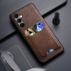23409 Samsung A34 защитная крышка-чехол, с картхолдером, кож.