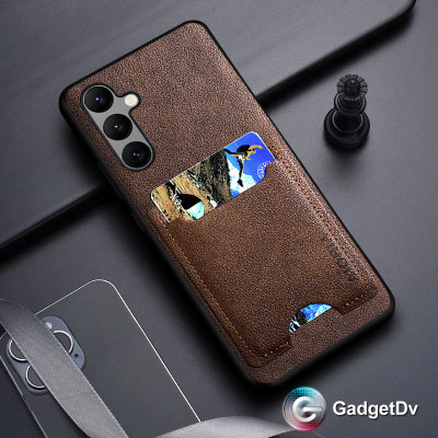 23409 Samsung A34 защитная крышка-чехол, с картхолдером, кож.