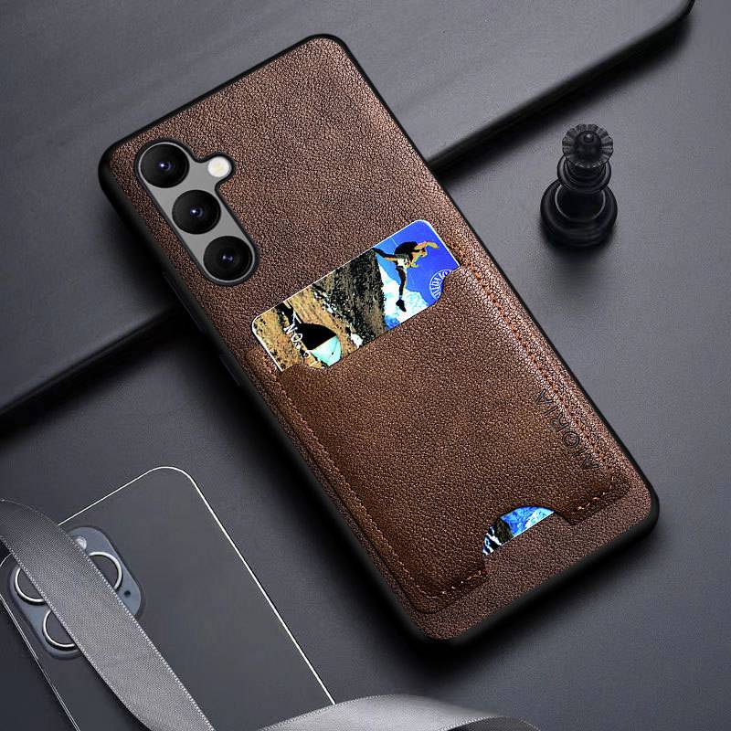 23409 Samsung A34 защитная крышка-чехол, с картхолдером, кож.