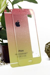 5-1072 Защитное стекло комплект iPhone 5 (оранжево желтый)