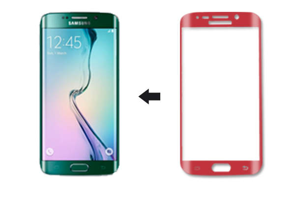 5-874 Защитное стекло Samsung S6 edge (красный)