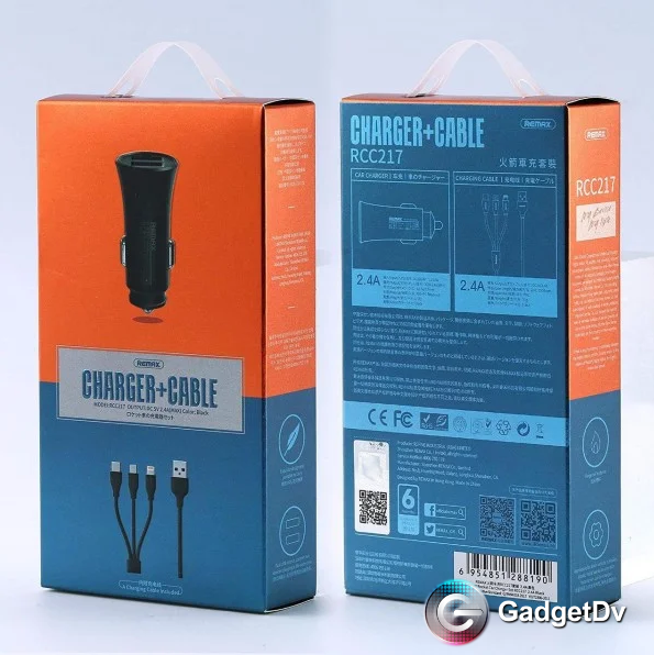 88190 АЗУ USB+кабель 3 в 1 Lighting/Micro/Type-C Remax rcc217