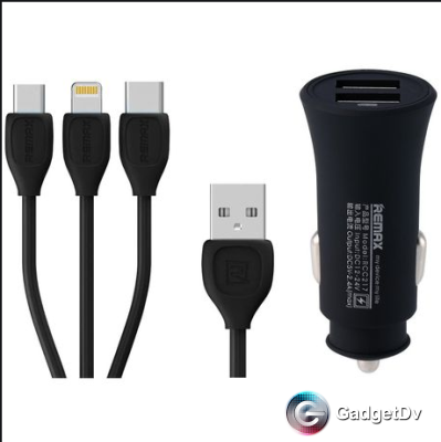 88190 АЗУ USB+кабель 3 в 1 Lighting/Micro/Type-C Remax rcc217