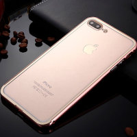 9592 iРhone7+ Защитная крышка пластиковая с бампером (розовое золото)