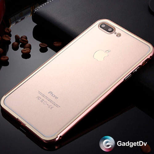 9592 iРhone7+ Защитная крышка пластиковая с бампером (розовое золото)