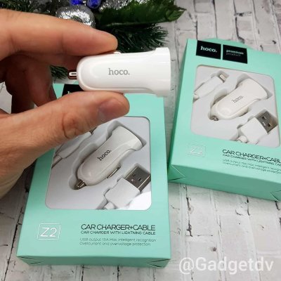 Автомобильное зарядное устройство Hoco Z2 lightnng (67771)