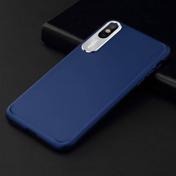 5081 iPhone X Защитная крышка пластиковая Rock (синий)