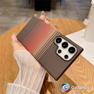 38633 Samsung S25, защитная крышка-чехол, пластик под карбон 