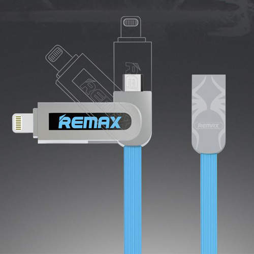 2165 Кабель USB 2 в1 1m (голубой) RC-067