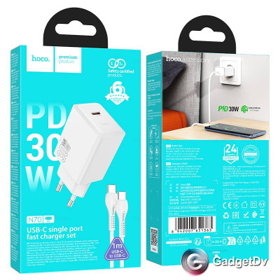 38765 СЗУ USB-C + кабель Type-C to Type-C, Hoco N70