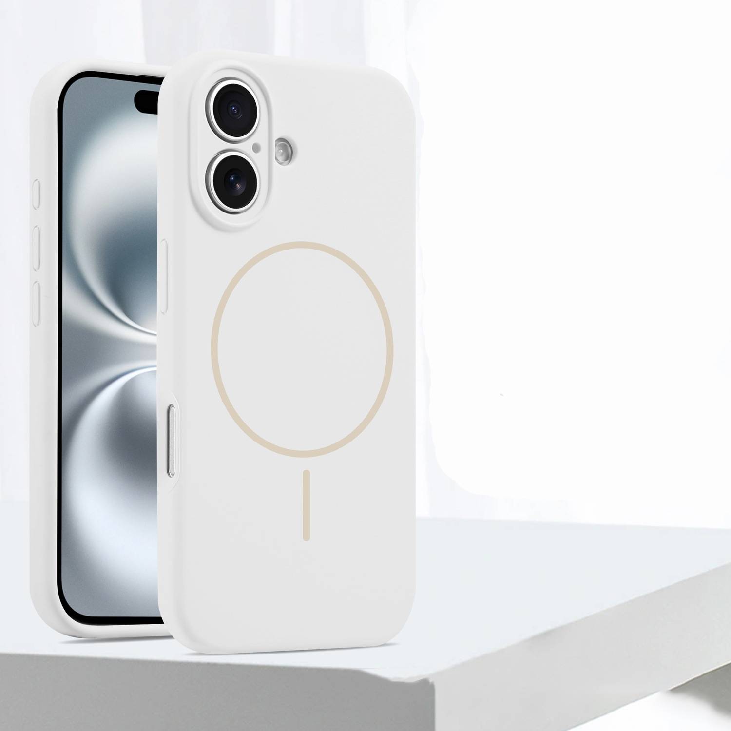 38443 iPhone 15 Защитная крышка-чехол силикон с MagSafe