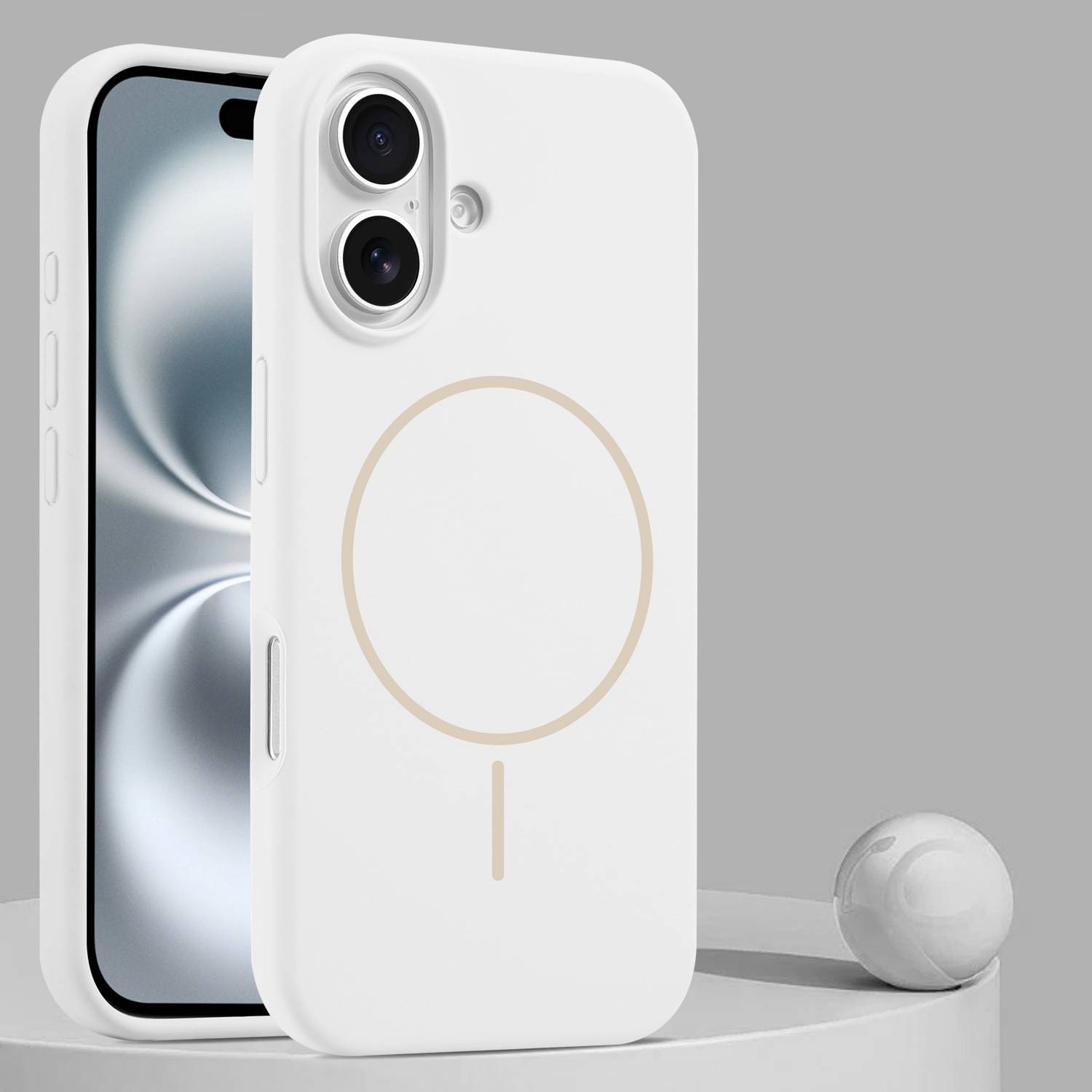 38443 iPhone 15 Защитная крышка-чехол силикон с MagSafe