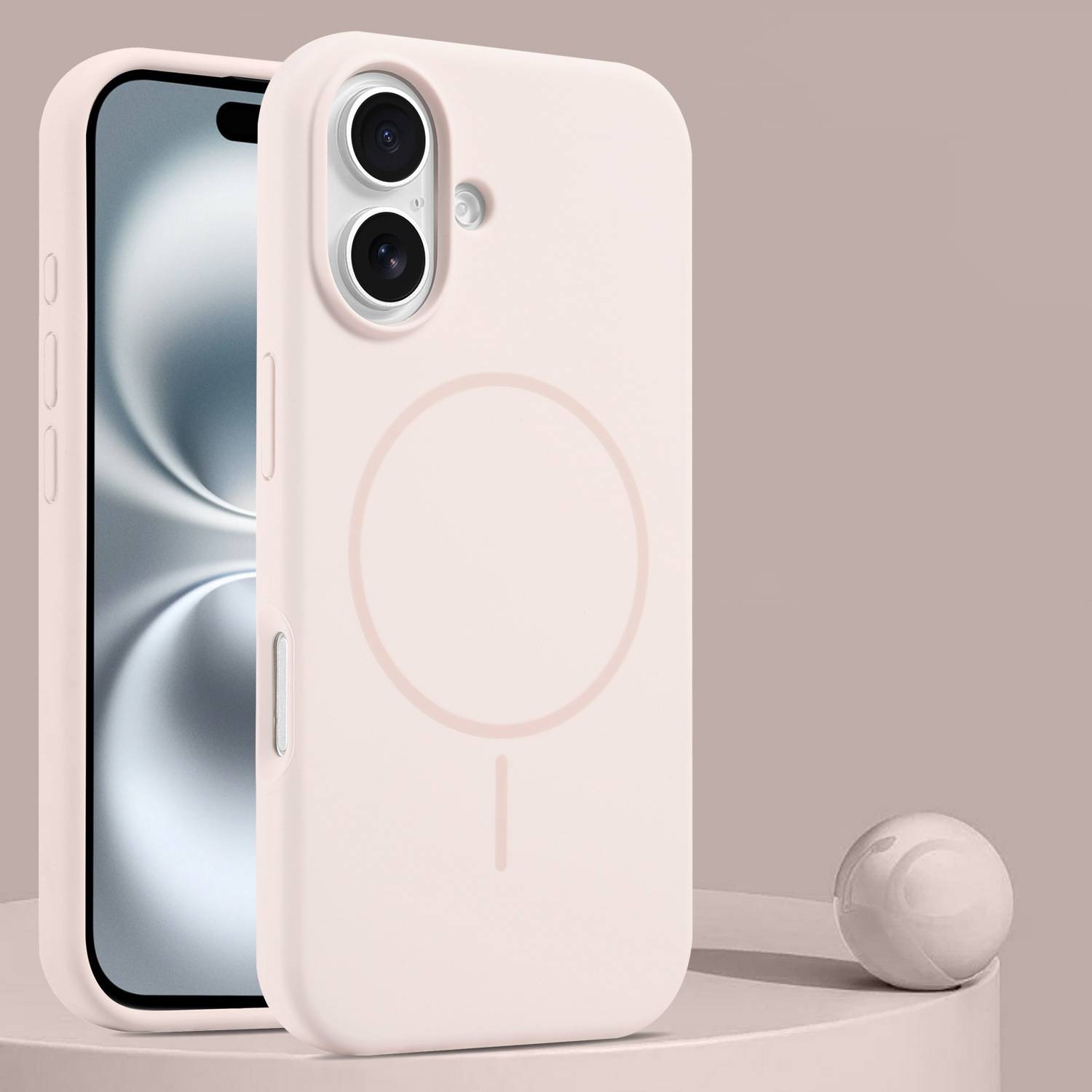 38443 iPhone 15 Защитная крышка-чехол силикон с MagSafe