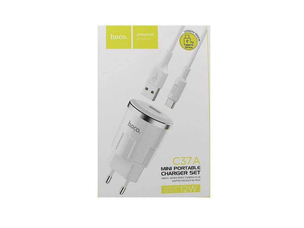 84853 СЗУ USB 2,4А + кабель microUSB, Hoco C37A