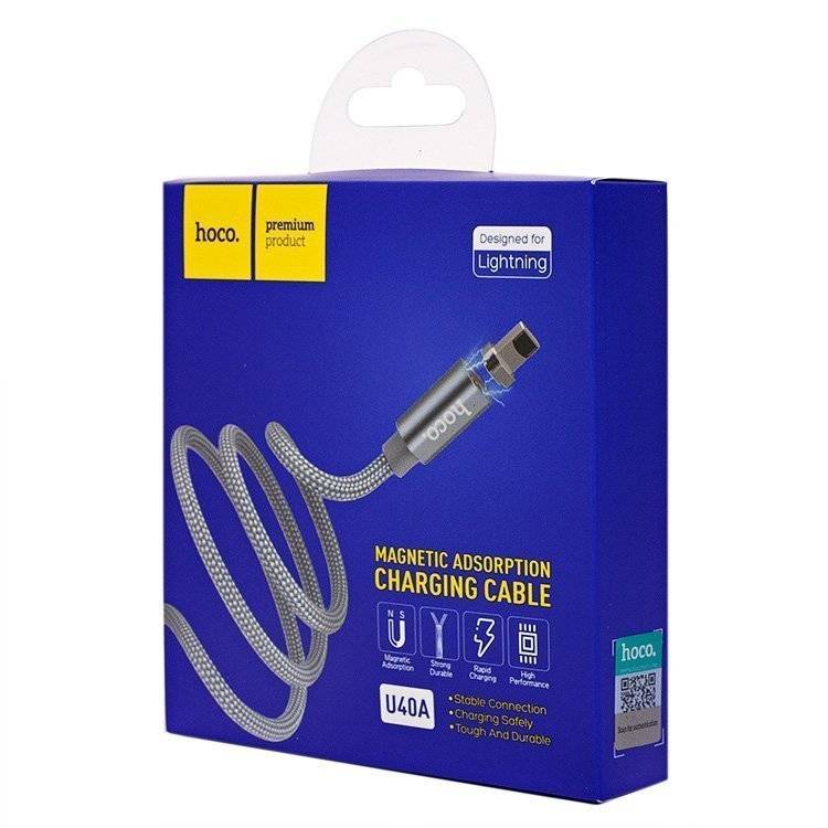 90350 Кабель USB lightning магнит 1м, Hoco U40A
