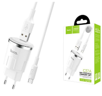 84846 СЗУ USB 2,4А + кабель lighting, Hoco C37A