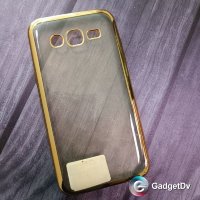 7464 Galaxy J5 Защитная крышка силиконовая (золото)